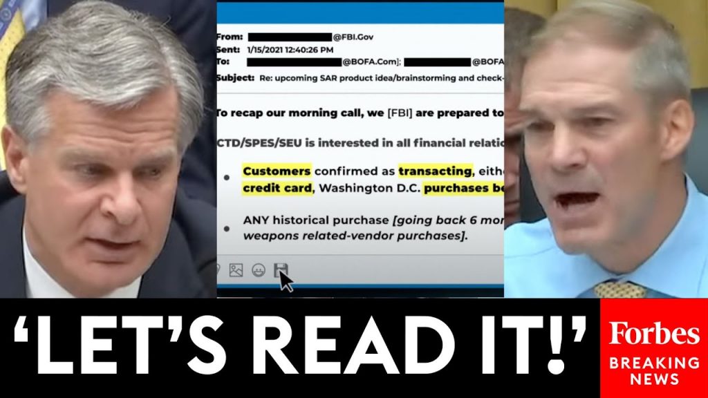 Are You Nervous About That?’: Jim Jordan Brings The Receipts Grilling FBI’s Wray Over Jan. 6 Sweeps